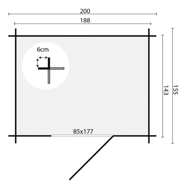 Blokhut - Tuinhuis Irina | 19 mm | vuren onbehandeld 3