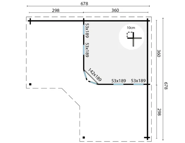 Blokhut - Tuinhuis Jutka | 44 mm | vuren onbehandeld 5