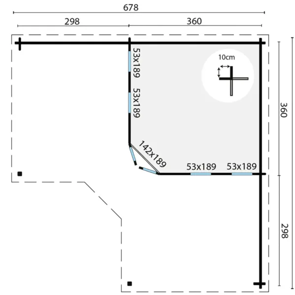 Blokhut - Tuinhuis Jutka | 44 mm | vuren onbehandeld 5
