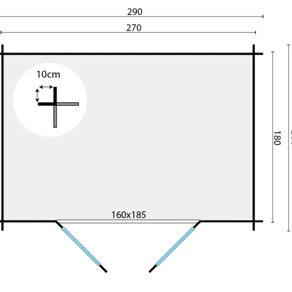 Blokhut - Tuinhuis Kris | 28 mm | vuren onbehandeld 4