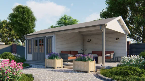 Blokhut - Tuinhuis Kwaspa | 44 mm | vuren onbehandeld 2