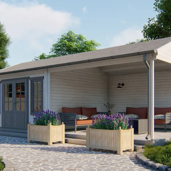 Blokhut - Tuinhuis Kwaspa | 44 mm | vuren onbehandeld 2