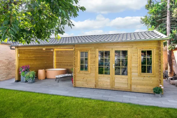 Blokhut - Tuinhuis Kwaspa | 44 mm | vuren onbehandeld 3