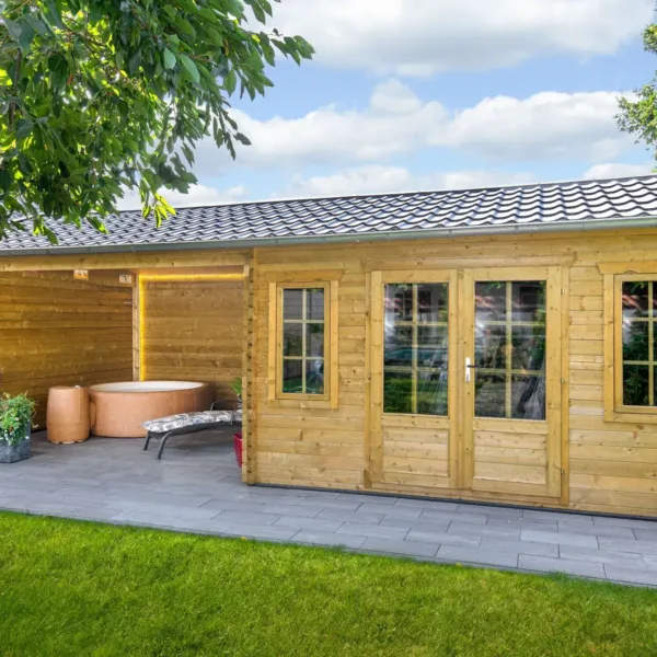 Blokhut - Tuinhuis Kwaspa | 44 mm | vuren onbehandeld 3