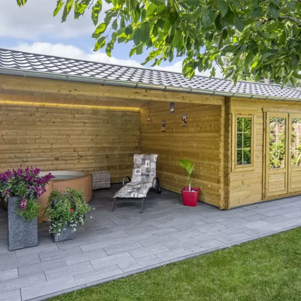 Blokhut - Tuinhuis Kwaspa | 44 mm | vuren onbehandeld 4