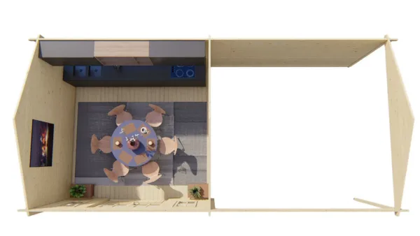 Blokhut - Tuinhuis Kwaspa | 44 mm | vuren onbehandeld 8