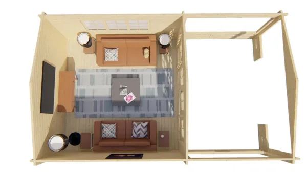 Blokhut - Tuinhuis Leeds | 58 mm | vuren onbehandeld 6