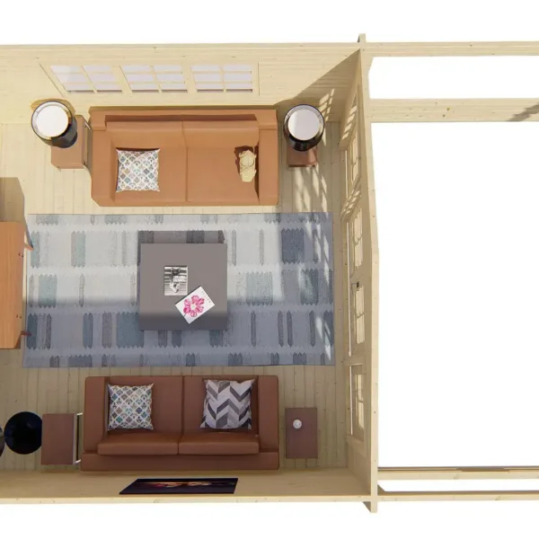 Blokhut - Tuinhuis Leeds | 58 mm | vuren onbehandeld 6