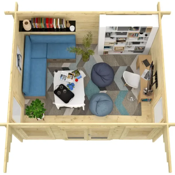 Blokhut - Tuinhuis Lory | 44 mm | vuren onbehandeld 4