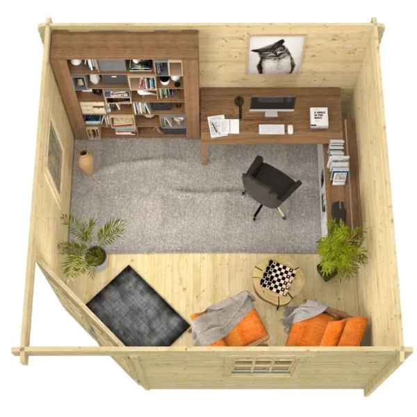Blokhut - Tuinhuis Lotte | 44 mm | vuren onbehandeld 4