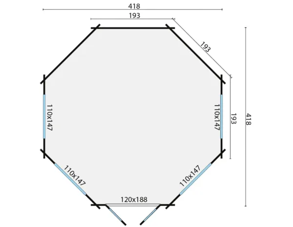 Blokhut - Tuinhuis Lynn | 44 mm | vuren onbehandeld 3
