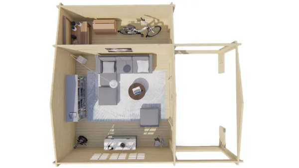 Blokhut - Tuinhuis Manchester | 58 mm | vuren onbehandeld 6