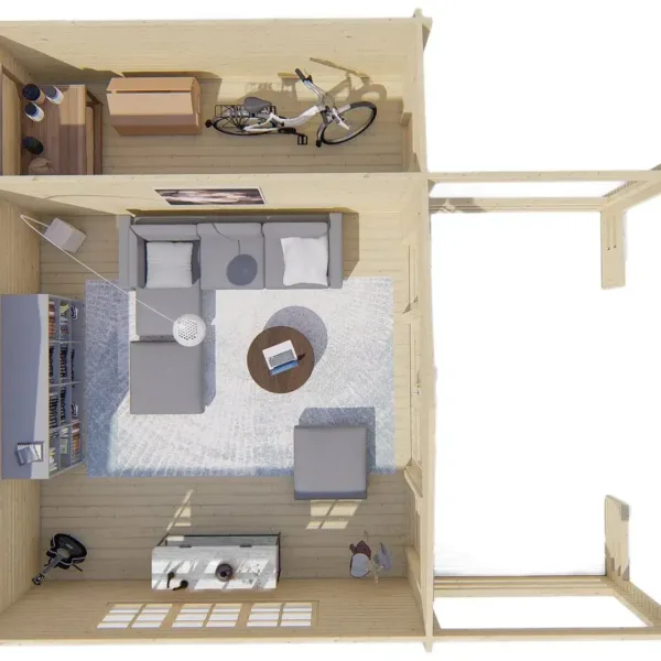 Blokhut - Tuinhuis Manchester | 58 mm | vuren onbehandeld 6