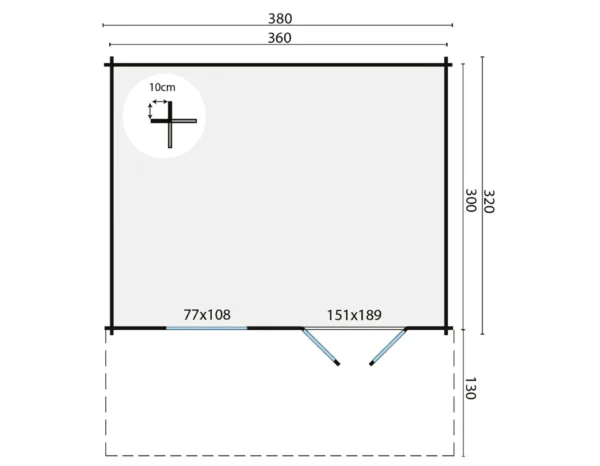 Blokhut - Tuinhuis Marbella | 34 mm | vuren onbehandeld 2