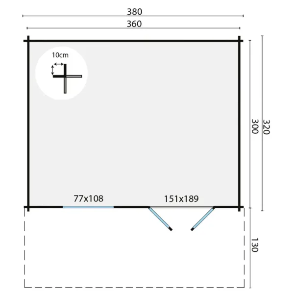 Blokhut - Tuinhuis Marbella | 34 mm | vuren onbehandeld 2