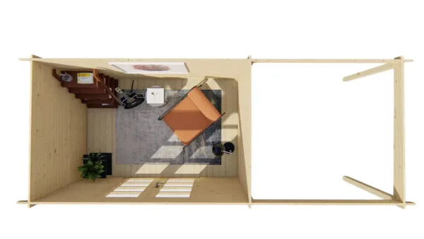 Blokhut - Tuinhuis Middelmodern | 28 mm | vuren onbehandeld 7