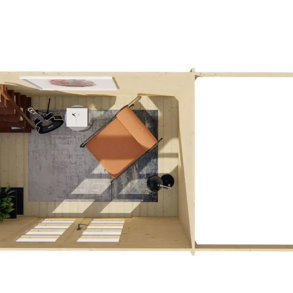 Blokhut - Tuinhuis Middelmodern | 28 mm | vuren onbehandeld 7