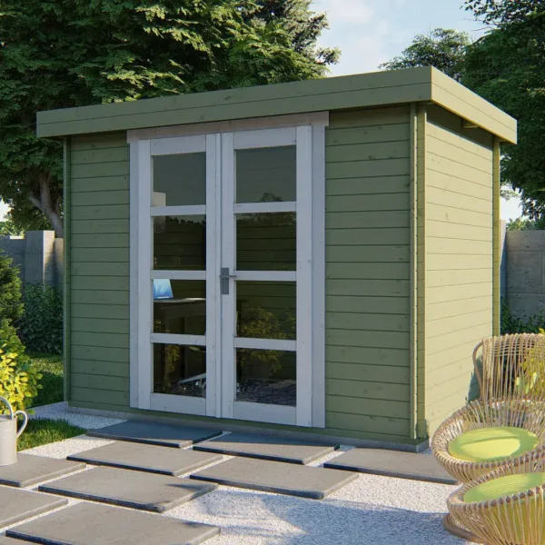 Blokhut - Tuinhuis Minimodern | 28 mm | vuren onbehandeld 2