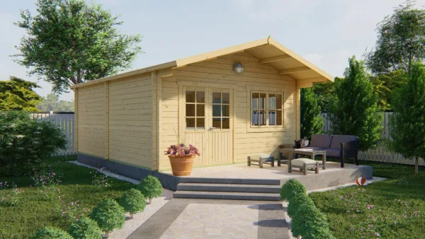 Blokhut - Tuinhuis Niedersachsen | 70 mm | vuren onbehandeld 1