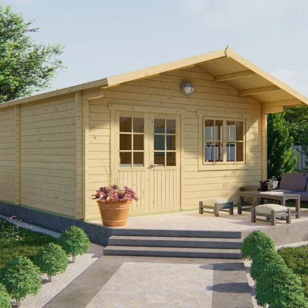 Blokhut - Tuinhuis Niedersachsen | 70 mm | vuren onbehandeld 1