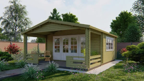 Blokhut - Tuinhuis Nottingham | 58 mm | vuren onbehandeld 2