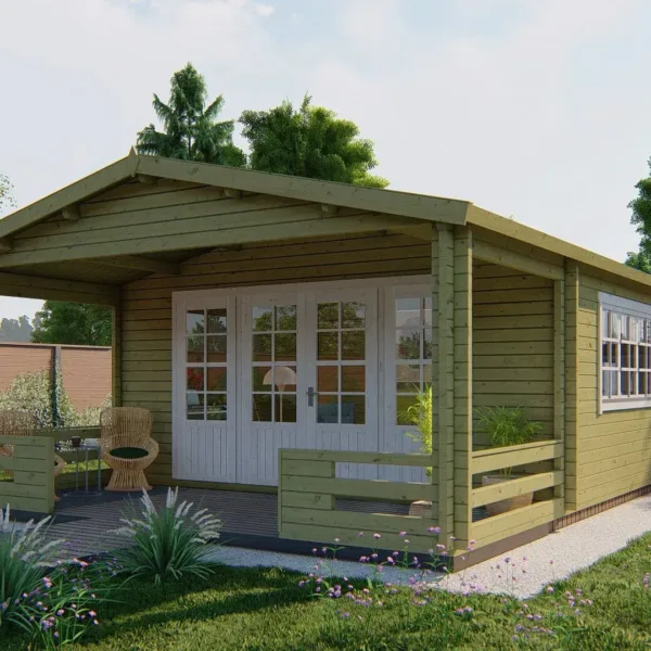 Blokhut - Tuinhuis Nottingham | 58 mm | vuren onbehandeld 2