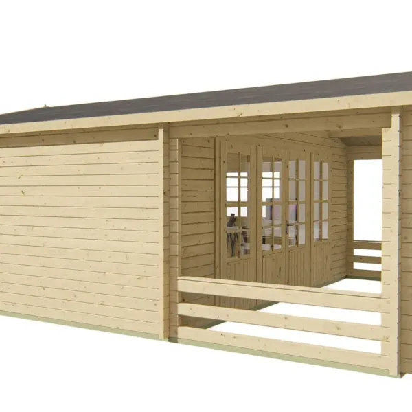 Blokhut - Tuinhuis Nottingham | 58 mm | vuren onbehandeld 4