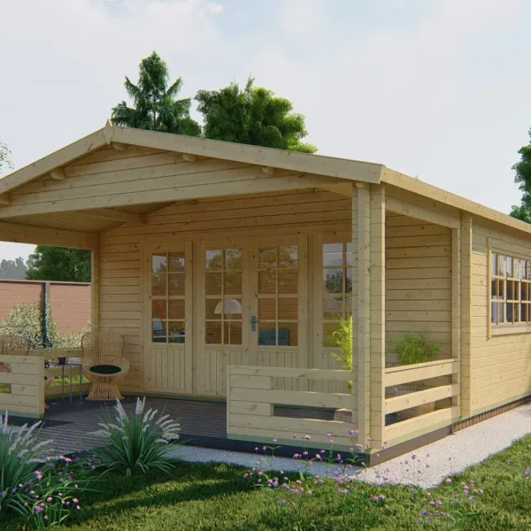 Blokhut - Tuinhuis Nottingham | 58 mm | vuren onbehandeld 1