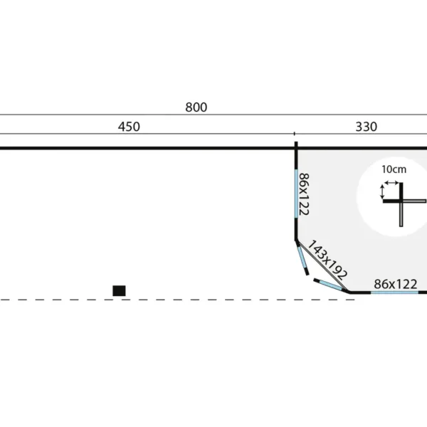 Blokhut - Tuinhuis Paiva | 44 mm | vuren onbehandeld 5