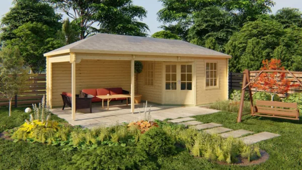 Blokhut - Tuinhuis Paiva | 44 mm | vuren onbehandeld 1