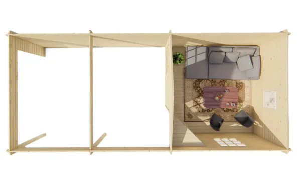 Blokhut - Tuinhuis Paiva | 44 mm | vuren onbehandeld 8
