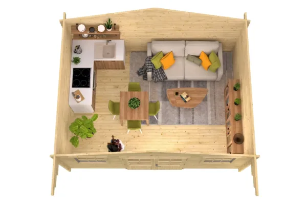 Blokhut - Tuinhuis Pavel | 44 mm | vuren onbehandeld 6