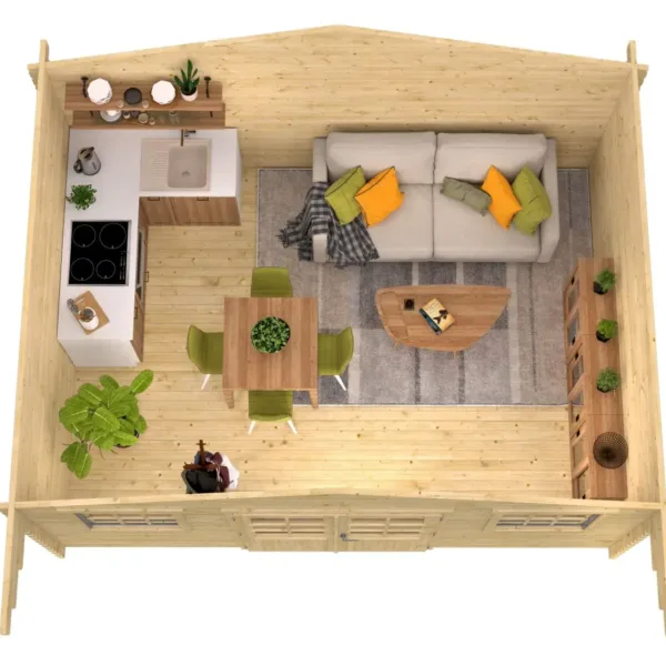 Blokhut - Tuinhuis Pavel | 44 mm | vuren onbehandeld 6