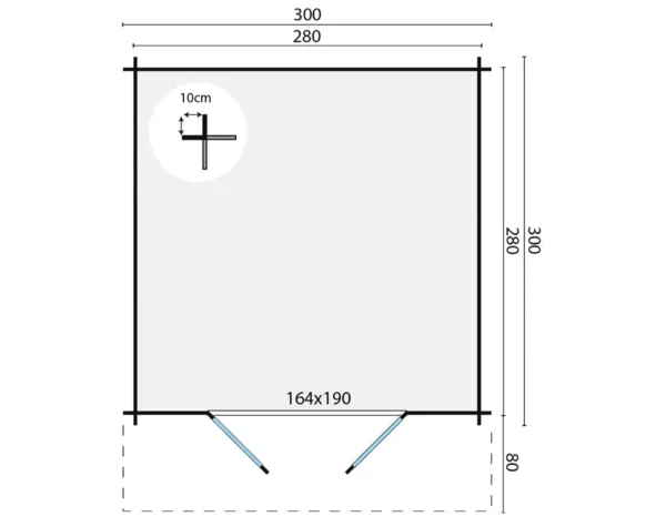 Blokhut - Tuinhuis Perlund | 28 mm | vuren onbehandeld 5