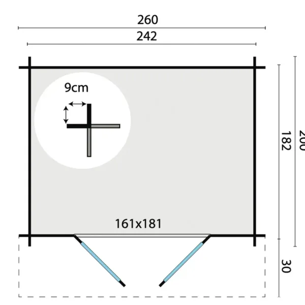 Blokhut - Tuinhuis Robert | 28 mm | vuren onbehandeld 3