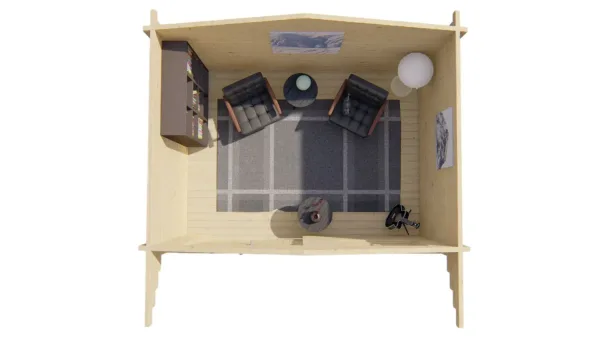 Blokhut - Tuinhuis Rorik | 58 mm | vuren onbehandeld 8