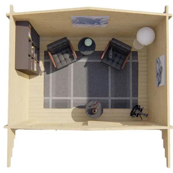 Blokhut - Tuinhuis Rorik | 58 mm | vuren onbehandeld 8