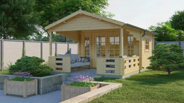 Blokhut - Tuinhuis Sanstrov | 44 mm | vuren onbehandeld 1