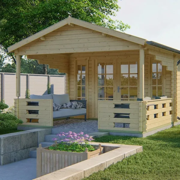 Blokhut - Tuinhuis Sanstrov | 44 mm | vuren onbehandeld 1