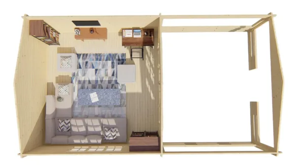 Blokhut - Tuinhuis Sheffield | 58 mm | vuren onbehandeld 6