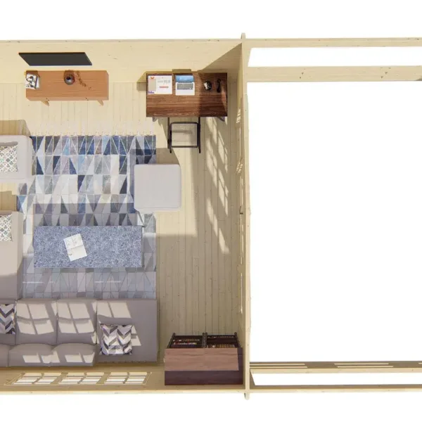 Blokhut - Tuinhuis Sheffield | 58 mm | vuren onbehandeld 6