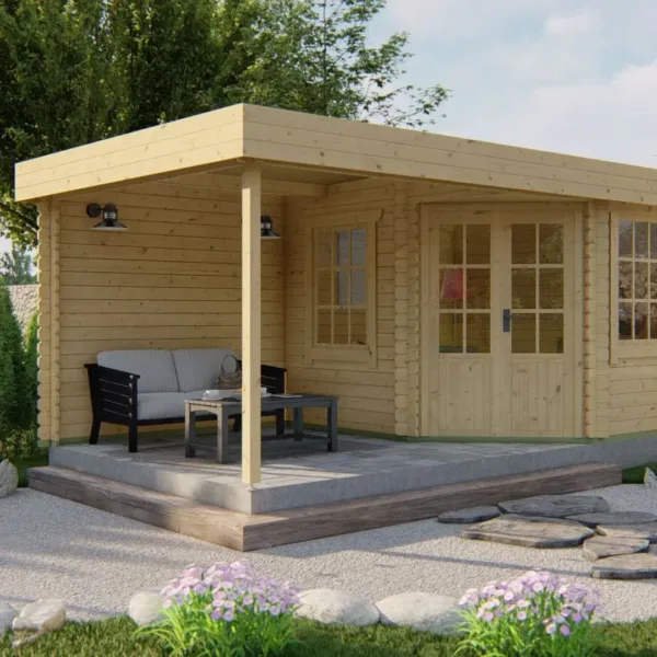 Blokhut - Tuinhuis Stig | 28 mm | vuren onbehandeld 1