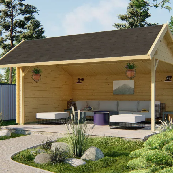 Blokhut - Tuinhuis Thüringen | 44 mm | vuren onbehandeld 1