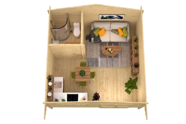 Blokhut - Tuinhuis Toilet/Shower Kit XXXL | 70 mm | onbehandeld 3