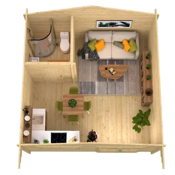 Blokhut - Tuinhuis Toilet/Shower Kit XXXL | 70 mm | onbehandeld 3