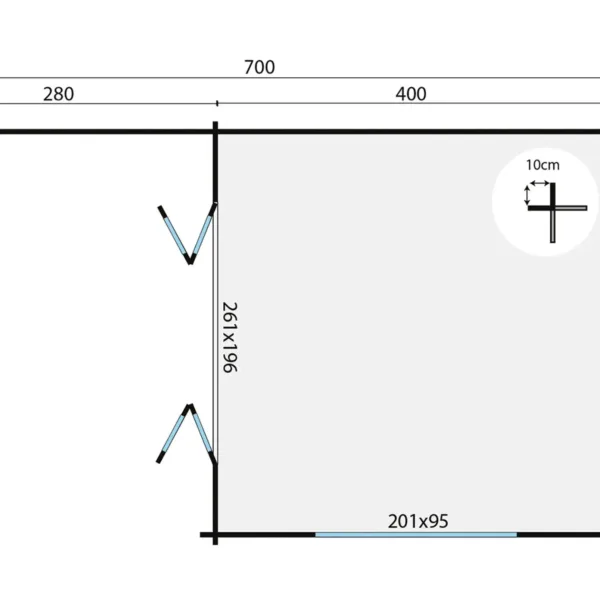 Blokhut - Tuinhuis Torkel | 44 mm | vuren onbehandeld 3