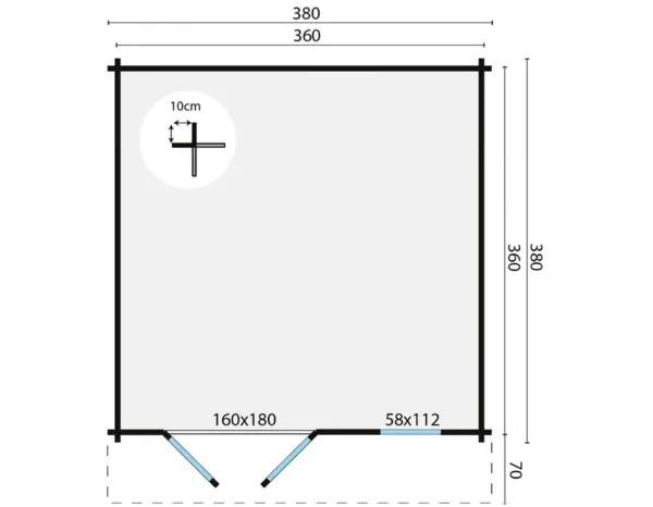 Blokhut - Tuinhuis Ulrik | 44 mm | vuren onbehandeld 5