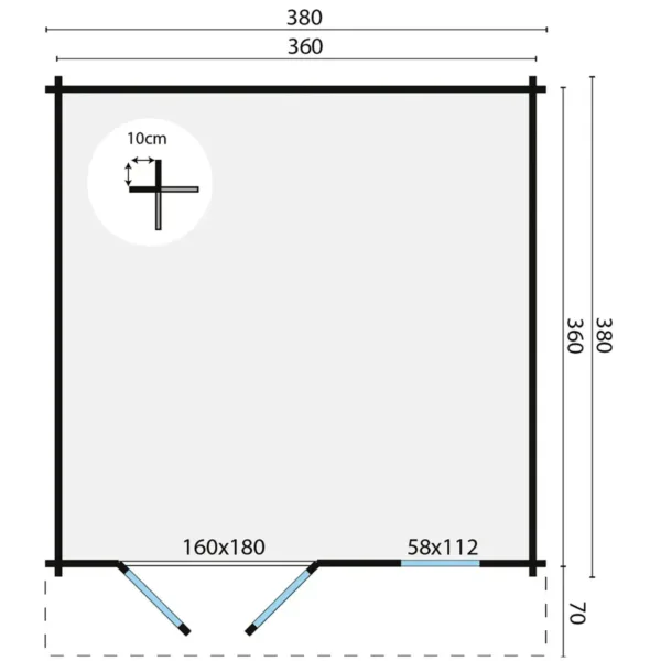 Blokhut - Tuinhuis Ulrik | 44 mm | vuren onbehandeld 5