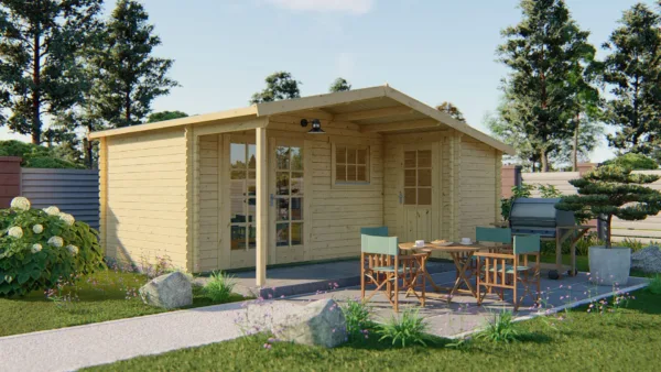 Blokhut - Tuinhuis Wolfgang | 44 mm | vuren onbehandeld 1