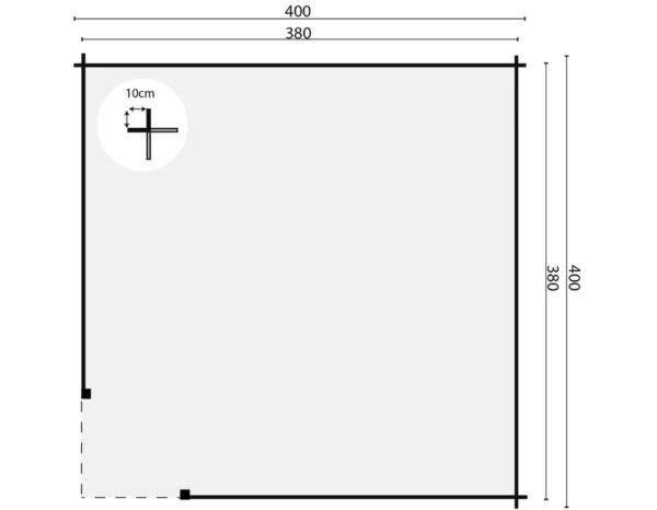 Blokhutprieel - Tuinhuis Marit | 44 mm | vuren onbehandeld 3